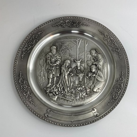 Martin Schongauer Die Anbetung Des Kindes German Pewter Nativity Plate